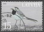 LETLAND 15 S zegel Nationale vogel - Witte Kwikstaart - 2003, Verzenden, Overige landen, Gestempeld