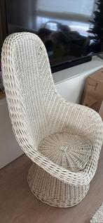 Rieten stoel, Huis en Inrichting, Stoelen, Ophalen, Gebruikt, Wit, Riet of Rotan