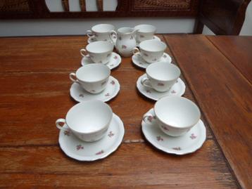 8 porseleinen kop en schotel + melkkannetje M. Luise Bavaria beschikbaar voor biedingen
