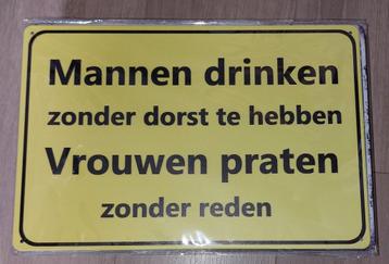 metalen wand tekst decoratie bordjes Nieuw Mancave cafe  beschikbaar voor biedingen