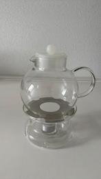 Theepot met warmhouder, Gebruikt, Overige typen, Ophalen of Verzenden, Glas