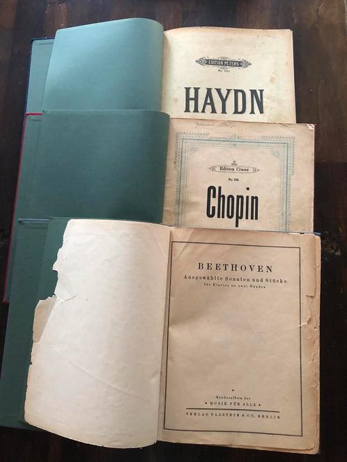 Oude goed gebonden muziekboeken Chopin Beethoven en Haydn, Muziek en Instrumenten, Bladmuziek, Gebruikt, Artiest of Componist