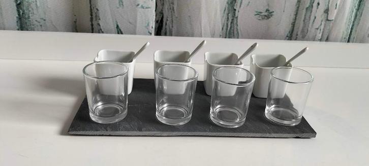 Amuse Set Leisteen 13-delig, Huis en Inrichting, Keuken | Servies, Zo goed als nieuw, Kom(men), Overige stijlen, Overige materialen