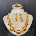 21 karaat gouden set ketting collier armband oorbellen ring, Sieraden, Tassen en Uiterlijk, Kettingen, Ophalen of Verzenden, Zo goed als nieuw