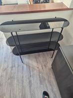 Glazen Side Table met 3 Etages, Huis en Inrichting, Tafelonderdelen, Ophalen, Minder dan 50 cm, 100 tot 150 cm, Zo goed als nieuw