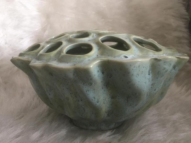 Prachtige grote Des Pots Lotus vaas- bloemensteker., Huis en Inrichting, Woonaccessoires | Vazen, Zo goed als nieuw, Overige kleuren