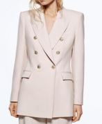 Zara Lange Double Breasted Blazer jack NIEUW S beige-roze, Kleding | Dames, Jasjes, Kostuums en Pakken, ., Nieuw, Ophalen of Verzenden