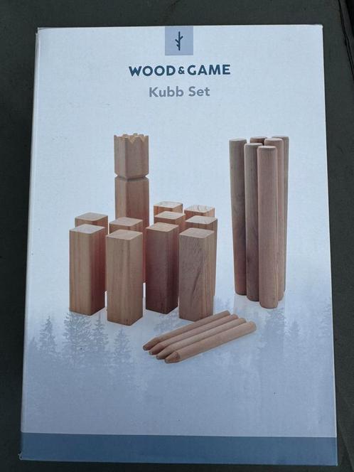 Wood & Game Kubb Set, Hobby en Vrije tijd, Gezelschapsspellen | Bordspellen, Nieuw, Een of twee spelers, Reisspel, Ophalen of Verzenden