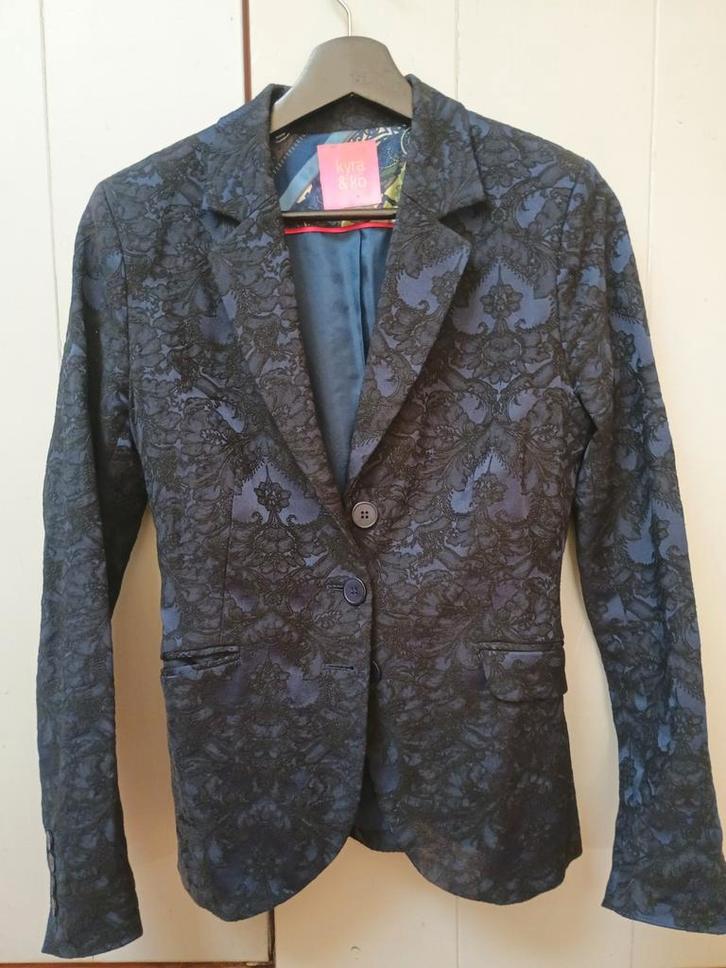 Kyra & Ko Donkerblauwe Blazer Maat 36, Kleding | Dames, Jasjes, Kostuums en Pakken, Zo goed als nieuw, Jasje, Maat 36 (S), Blauw