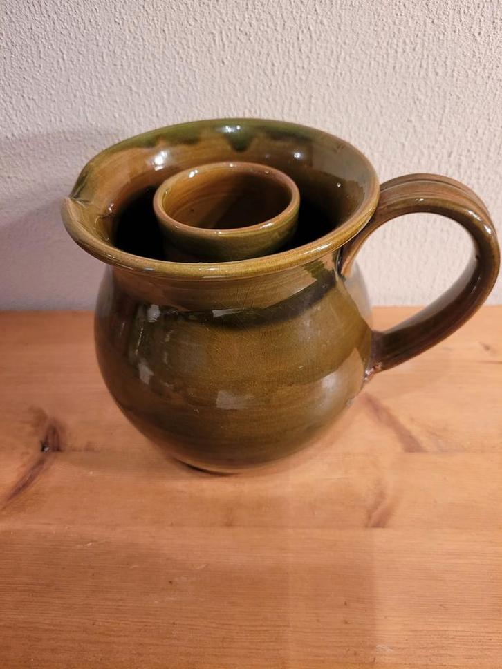 waterkan groen aardewerk wijnkan met ijskoker koeling kan, Huis en Inrichting, Woonaccessoires | Overige, Zo goed als nieuw, Ophalen of Verzenden