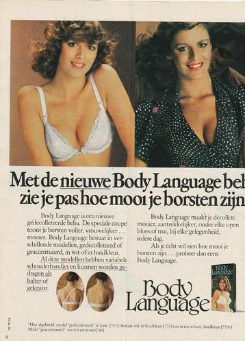 Retro reclame 1976 Body Language lingerie bh's mooi beschikbaar voor biedingen
