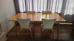 6-seater dining table + 4 Wooden butterfly chairs, Huis en Inrichting, Ophalen, Gebruikt, 50 tot 100 cm, Vijf personen of meer