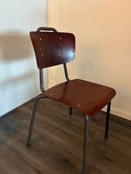 Schoolstoel vintage, Huis en Inrichting, Stoelen, Ophalen, Bruin, Zo goed als nieuw, Eén