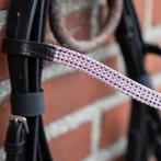 HB Luxe hoofstel met sier frontriem ROZE - Pony, Ophalen of Verzenden, Nieuw, Dressuur