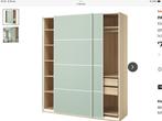 Pax IKEA kast hout met zwarte glazen panelen, Glas, Gebruikt, 50 tot 75 cm, 200 cm of meer