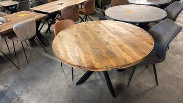 Eettafels rond mangohout. 100-140 cm. Snel leverbaar beschikbaar voor biedingen