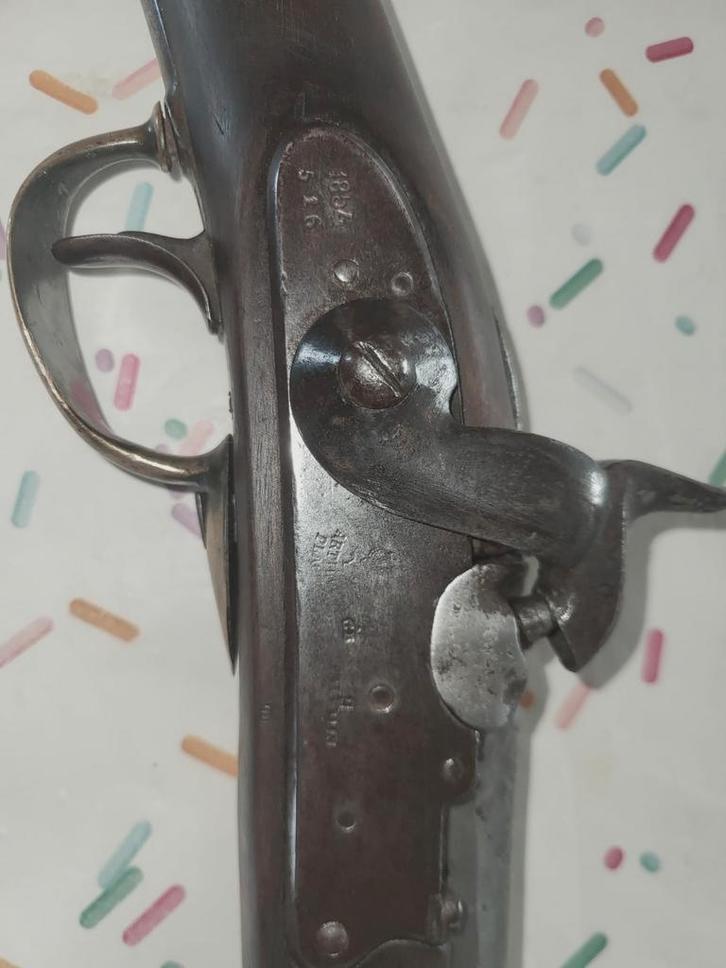 Zeldzame Belgische gladloop percussie musket uit 1854, Verzamelen, Militaria | Algemeen, Landmacht, Ophalen