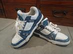 Louis Vuitton Sneakers Denim Leer Maat 42/43 ZGAN, Blauw, Ophalen of Verzenden, Louis Vuitton, Sneakers of Gympen