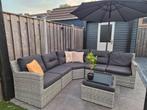 Loungeset incl. kussens, beschermhoes en onderhoudsspray, Ophalen, Zo goed als nieuw