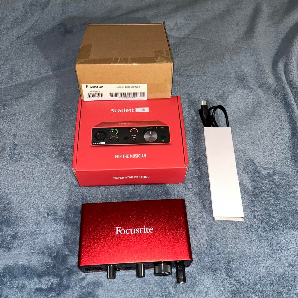Focusrite Scarlett Solo 3rd Gen Audio Interface, Muziek en Instrumenten, Microfoons, Zo goed als nieuw, Studiomicrofoon, Ophalen of Verzenden