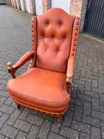 Antieke Lebesque Lederen Fauteuil, Ophalen, Gebruikt, Leer, 75 tot 100 cm