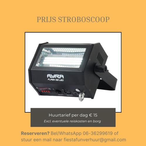 Stroboscoop huren, Hobby en Vrije tijd, Feestartikelen | Verhuur, Zo goed als nieuw, Ophalen of Verzenden