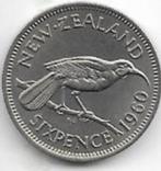 6  pence  1960   Nieuw  Zeeland. km. 26.2, Verzenden, Losse munt