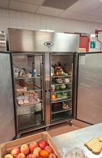 Horeca rvs professionele dubbeldeurs koeling koelkast, Zonder vriesvak, 200 liter of meer, 60 cm of meer, Zo goed als nieuw