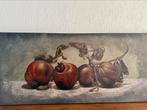 Schilderij 4 granaatappels,, Antiek en Kunst, Ophalen