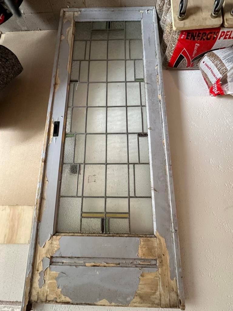 Partij glas in lood, Doe-het-zelf en Verbouw, Glas en Ramen, Ophalen, Zo goed als nieuw, Glas in lood, Minder dan 80 cm