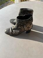 Zwart / zilver/brons gebloemde Van Dalen laarsjes, maat 40, Verzenden, Zwart, Lage of Enkellaarzen, Van Dalen