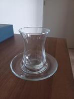 Turkse theeglazen + schotels, Glas of Glazen, Verzenden, Nieuw, Glas