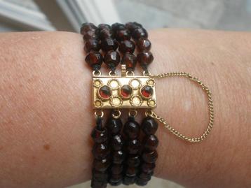 Zeeuwse Gouden Armband Met granaat 14K Leesener beschikbaar voor biedingen