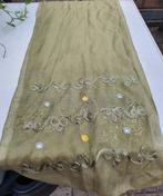 Leuk khaki sjaaltje met kleine spiegeltjes, Ophalen of Verzenden, Zo goed als nieuw, Maat 38/40 (M), Sjaal