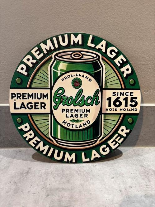Mancave Bar Café Wanddecoratie metalen bordje Grolsch, Verzamelen, Merken en Reclamevoorwerpen, Zo goed als nieuw, Reclamebord