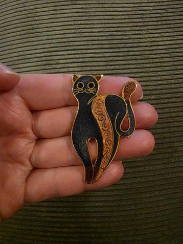 Vintage broche kat poes  beschikbaar voor biedingen