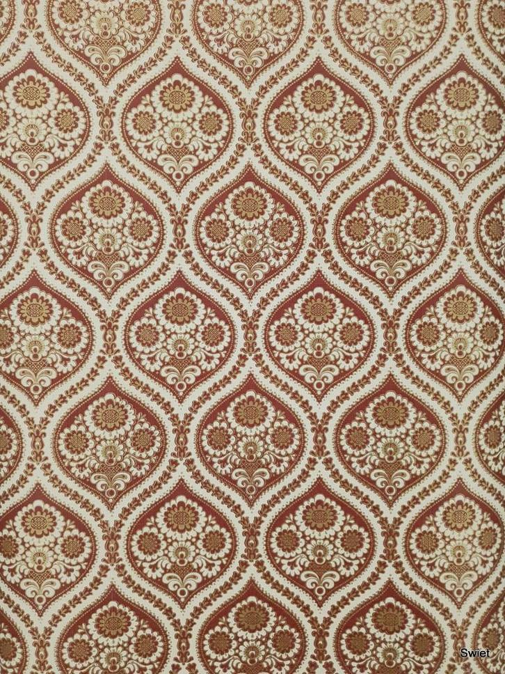 14062 barok klassiek rood en goud vintage behang Swiet, Huis en Inrichting, Stoffering | Behang, Rood, Beige, minder dan 10 m²