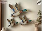 Muurdecoratie houten Eenden, Huis en Inrichting, Ophalen of Verzenden, Nieuw