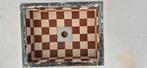 Unieke retro tegelwastafel/tegelspoelbak – rood/wit geblokt, Ophalen, Gebruikt, 50 tot 100 cm, Rood