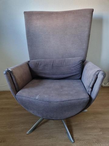 Fauteuil, draaibaar, grijze stof  uitneembaar kussen
