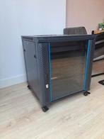 19 inch 12U Patchkast met Glazen Deur & Lade, Ophalen