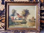 Oud ingelijst olieverf schilderij door Kees Vermeer 37 cm.
