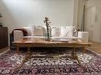 Klassiek gouden marmeren salon Tafel, Huis en Inrichting, Tafels | Salontafels, Ophalen, 100 tot 150 cm, Hollywood regency, 50 tot 100 cm