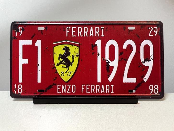 Ferrari metalen reclamebord (Old Look), Verzamelen, Automerken, Motoren en Formule 1, Nieuw, Auto's, Ophalen of Verzenden