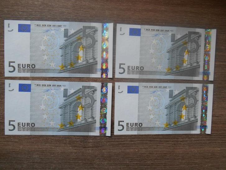 5 eurobiljet /euro biljet Nederland P Duisenberg G007 E3 UNC, Postzegels en Munten, Bankbiljetten | Nederland, Setje, Euro's, Ophalen of Verzenden