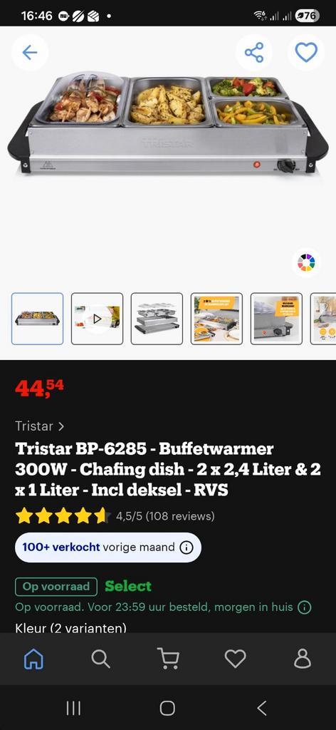 Buffetwarmer van TRISTAR, Witgoed en Apparatuur, Grillplaten, Ophalen