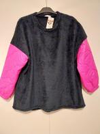 Teddy trui met roze mouwen, Verzenden, Zwart, Maat 42/44 (L), Nieuw