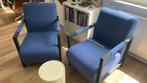 2 blauwe Pomax stoelen, Huis en Inrichting, Ophalen, Gebruikt, Twee, Blauw