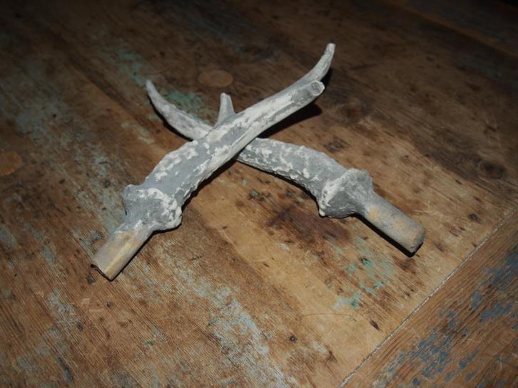 2 kleine stenen Geweien, Huis en Inrichting, Woonaccessoires | Overige, Gebruikt, Ophalen of Verzenden