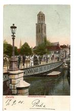 Zwolle - Kamperpoorterbrug, veel mensen, Peperbus, Verzamelen, Ophalen of Verzenden, Voor 1920, Gelopen, Overijssel